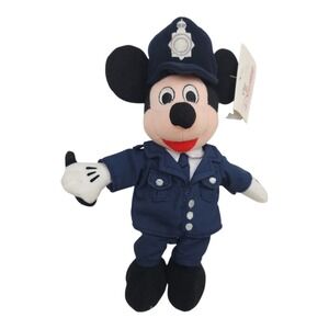 Vintage NWT Disney Store Policeman Mickey Mouse Plush British Bobby 10 in
